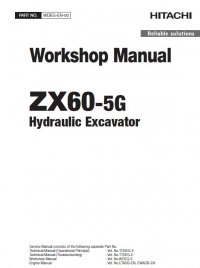 repair manual Hitachi Hydraulic Excavator ZX60-5G Workshop Manual PDF