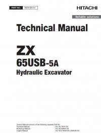 repair manual Hitachi Hydraulic Excavator ZX65USB-5A Technical Manual PDF