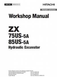 repair manual Hitachi Hydraulic Excavator ZX75US-5A, ZX85US-5A Workshop Manual PDF