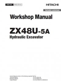repair manual Hitachi Hydraulic Excavator ZX48U-5A Workshop Manual PDF