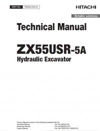 repair manual Hitachi Hydraulic Excavator ZX55USR-5A Technical Manual PDF