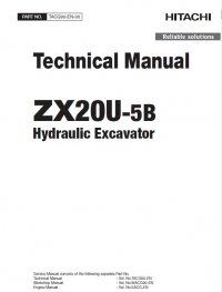repair manual Hitachi Hydraulic Excavator ZX20U-5B Technical Manual PDF