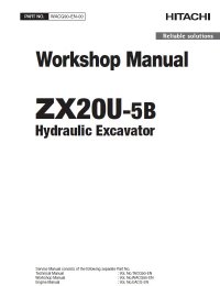 repair manual Hitachi Hydraulic Excavator ZX20U-5B Workshop Manual PDF