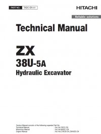 repair manual Hitachi Hydraulic Excavator ZX38U-5A Technical Manual PDF