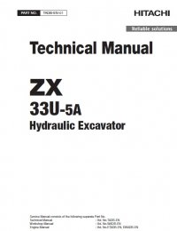 repair manual Hitachi Hydraulic Excavator ZX33U-5A Technical Manual PDF