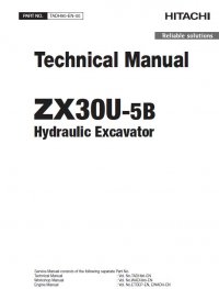 repair manual Hitachi Hydraulic Excavator ZX30U-5B Technical Manual PDF