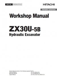 repair manual Hitachi Hydraulic Excavator ZX30U-5B Workshop Manual PDF