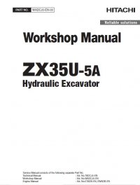 repair manual Hitachi Hydraulic Excavator ZX35U-5A Workshop Manual PDF