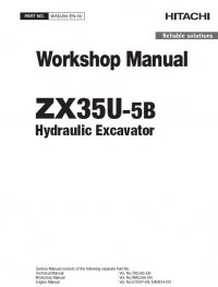 repair manual Hitachi Hydraulic Excavator ZX35U-5B Workshop Manual PDF