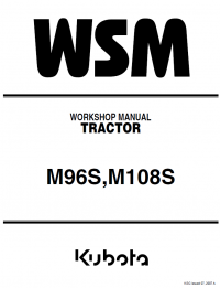 repair manual Kubota M96S and M108S Tractors PDF Workshop Manual