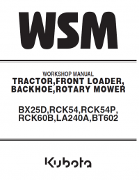 repair manual Kubota BX25D, RCK54/54P/60B, LA240A, BT602 Equipment PDF Manual