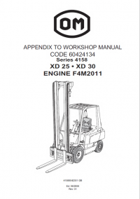 repair manual OM Pimespo Series 4158 XD 25 • XD 30 ENGINE F4M2011 Workshop Manual PDF
