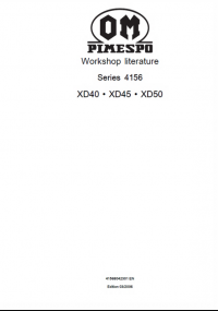 repair manual OM Pimespo Series 4156 XD40 • XD45 • XD50 Workshop literature PDF