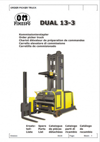 spare parts catalog OM Pimespo DUAL 13-3 Order picker truck Spare Parts Manual PDF