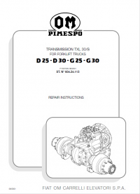 repair manual OM Pimespo D25-D30-G25-G30 Transmission TXL 30/S for Forklift Trucks Repair Manual PDF