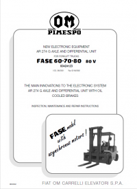 repair manual OM Pimespo FASE 60-70-80 80 V Forklift Trucks Maintenance and Repair Manual PDF