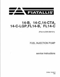 repair manual FiatAllis Fuel Injection Pump 14-B, 14-C, 14-CTA, 14-C-LGP, FL14-B, FL14-C Service PDF