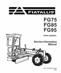 repair manual FiatAllis Motor Graders FG75, FG85, FG95 Service Information Manual PDF