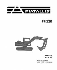 repair manual FiatAllis Hydraulic Excavator FH220 Service Manual PDF