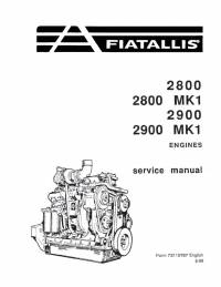 repair manual FiatAllis Engines 2800, 2800 MK1, 2900, 2900 MK1 Service Manual PDF