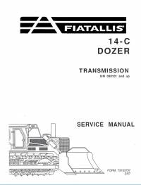 repair manual FiatAllis Dozer 14-C Transmission Service Manual PDF