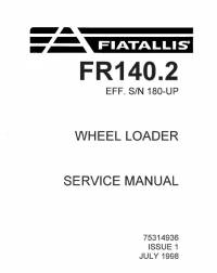 repair manual FiatAllis Wheel Loader FR140.2 Service Manual PDF