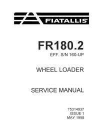 repair manual FiatAllis Wheel Loader FR180.2 Service Manual PDF