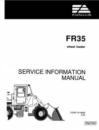 repair manual FiatAllis Wheel Loader FR35 Service Information Manual PDF
