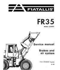 repair manual FiatAllis Wheel Loader FR35 Service Manual PDF
