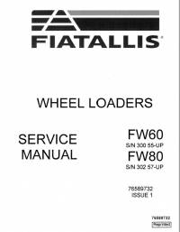 repair manual FiatAllis Wheel Loaders FW60, FW80 Service Manual PDF