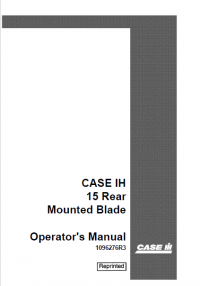 repair manual CASE IH 15 Rear Mounted Blade pdf Operator’s manual