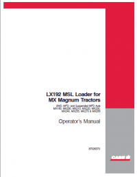 repair manual Case LX192 MSL Loader for MX Magnum Tractors PDF Operator’s manual