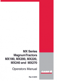 repair manual CASE Magnum MX180, MX200, MX220, MX240, MX270 PDF Operation manuals