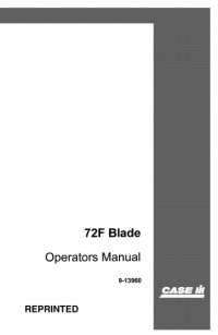repair manual Case 72F Blade pdf Operation manual