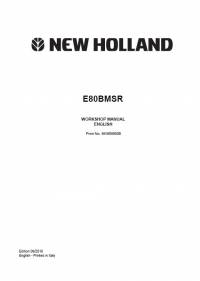repair manual New Holland Crawler Excavator E80BMSR Workshop Manual PDF