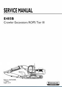 repair manual New Holland Crawler Excavator E485B ROPS Tier III Service Manual PDF