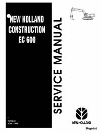 repair manual New Holland Crawler Excavator EC600 Service Manual PDF