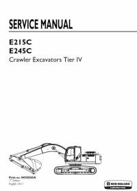 repair manual New Holland Crawler Excavators E215C, E245C Tier IV Service Manual PDF