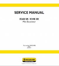 repair manual New Holland Mini Excavator E26B SR, E29B SR Service Manual PDF