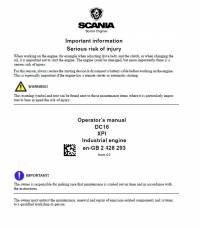 repair manual Scania Industrial Engine DC16 with PDE Operator’s Manual PDF