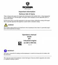 repair manual Scania Industrial Engine DC09 with XPI Operator’s Manual PDF