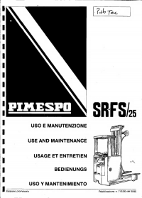 spare parts catalog OM Pimespo SR - FS/25 Use and Maintenance and Spare Parts Manual PDF