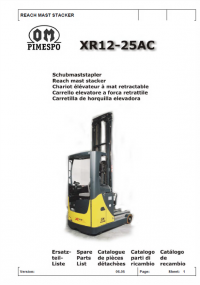 spare parts catalog OM Pimespo Reach mast stacker XR 12-25AC Spare Parts Manual PDF