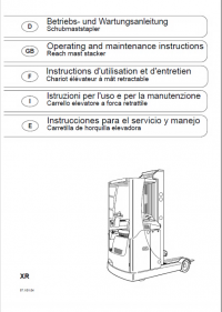 repair manual OM Pimespo Truck XR Reach mast stacker Operation and Maintenance Manual PDF