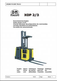 spare parts catalog OM Pimespo Order Picker Truck XOP 2/3 Spare Parts Manual PDF