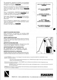 spare parts catalog OM Pimespo Truck TS-M Use and Maintenance and Spare Parts Manual PDF