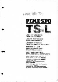 spare parts catalog OM Pimespo TS-L Use and Maintenance and Spare Parts Manual PDF
