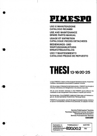 spare parts catalog OM Pimespo Truck THESI 13 - 16 -20 - 25 Use and Maintenance and Spare Parts Manual PDF