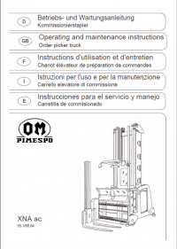repair manual OM Pimespo Order Pickier Truck XNA ac Operating and Maintenance Manual PDF