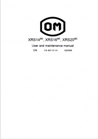 repair manual OM Pimespo Forklift Truck XRS14ac, XRS16ac, XRS20ac Use and Maintenance Manual PDF